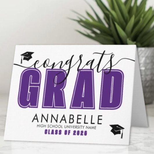 Purple Graduation Kaart