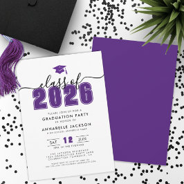 Purple Graduation Party Kaart