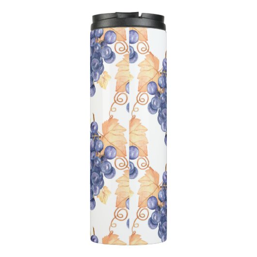 Purple grapes seamless pattern on white isolated b thermosbeker (Achterkant)