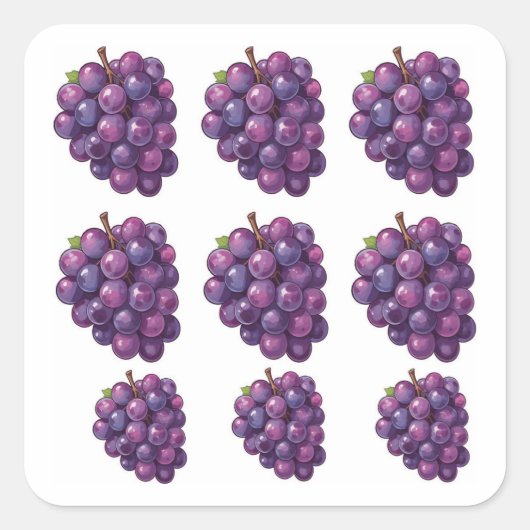 Purple Grapes Vierkante Sticker (Voorkant)