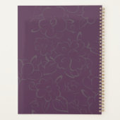 Purple Gray Abstract Floral Sketch Custom Text Planner (Achterkant)