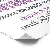 Purple Gray Custom Wedding Photo Booth Sign Poster (Hoek)