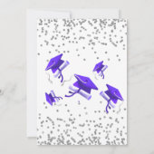 Purple Gray double Celebration Graduation Party Kaart (Achterkant)