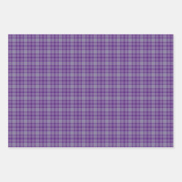 Purple Gray Plaid Tartan Inpakpapier Vel