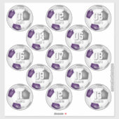 purple gray soccer team colors 13 athletes sticker (Vel)