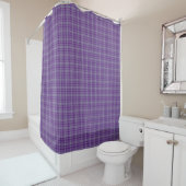 Purple Gray Tartan Plaid Shower Curtain Douchegordijn (In situ)