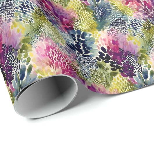 Purple, green abstract watercolor cadeaupapier (Rol Hoek)