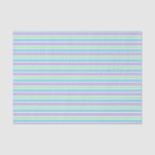 Purple, Green and Blue Pastel Stripes Tissuepapier (Voorkant)