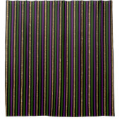 Purple, Green, Black, Faux Gold Stripes Mardi Gras Douchegordijn (Voorkant)