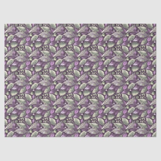 Purple Green Christmas Pattern#22 ID1009 Tissuepapier (Voorkant)