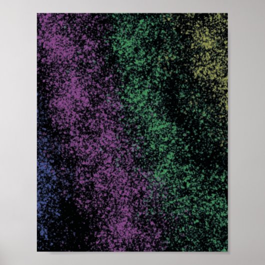 Purple-green cosmic gradient, dark shadows. poster (Voorkant)