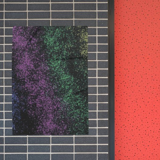 Purple-green cosmic gradient, dark shadows. poster