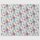 Purple Green Floral Watercolor Hand-painted Cadeaupapier (Vlak)