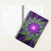 Purple Green Flower Modern Abstract Fractal Art Planner (Display)
