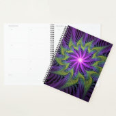 Purple Green Flower Modern Abstract Fractal Art Planner (Display)