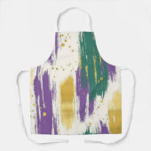 Purple Green Gold Mardi Gras Kitchen Schort (Voorkant)