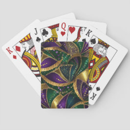 PURPLE GREEN GOLD MARDI GRAS PATTERNS POKERKAARTEN