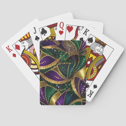 PURPLE GREEN GOLD MARDI GRAS PATTERNS POKERKAARTEN (Achterkant)
