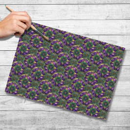 Purple, Green, Gold Stained Glass Tissue Paper Tissuepapier