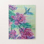 Purple Green Hummingbird Painting Legpuzzel (Verticaal)