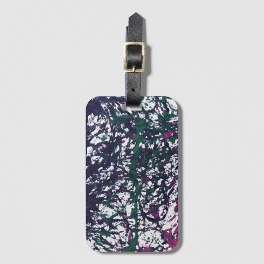 Purple, Green, Pink, Marble Artwork Bagagelabel (Voorkant (verticaal))
