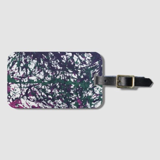 Purple, Green, Pink, Marble Artwork Bagagelabel (Voorkant (horizontaal))