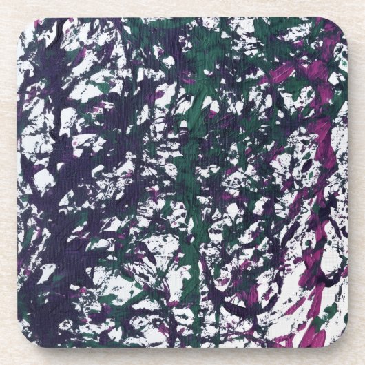 Purple, Green, Pink, Marble Artwork Bier Onderzetter (Voorkant)