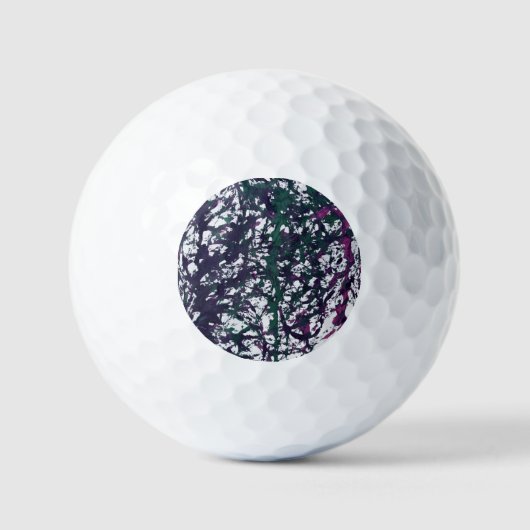 Purple, Green, Pink, Marble Artwork Golfballen (Voorkant)
