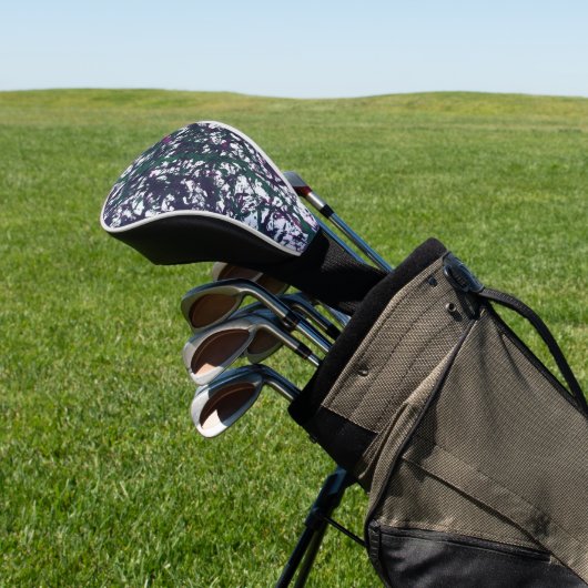Purple, Green, Pink, Marble Artwork Golfheadcover (Insitu)