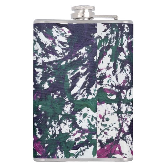 Purple, Green, Pink, Marble Artwork Heupfles (Achterkant)