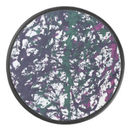 Purple, Green, Pink, Marble Artwork Hockey Puck