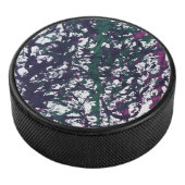 Purple, Green, Pink, Marble Artwork Hockey Puck (3/4)