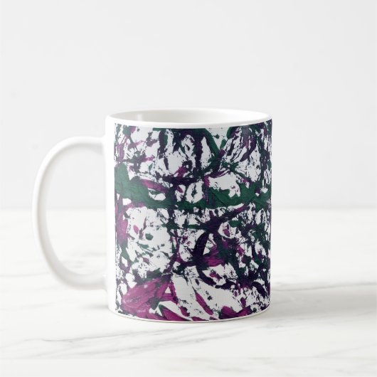 Purple, Green, Pink, Marble Artwork Koffiemok (Links)