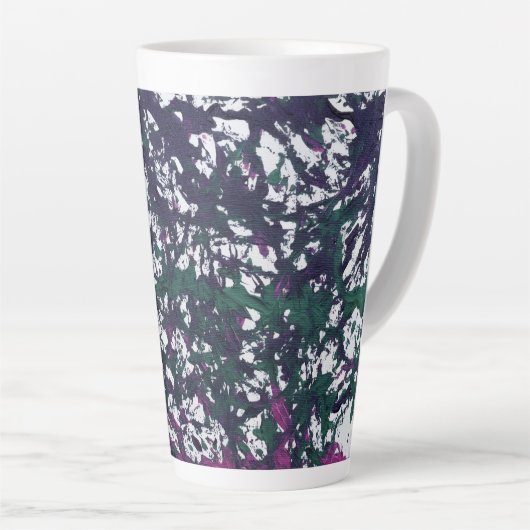 Purple, Green, Pink, Marble Artwork Latte Mok (Rechterhoek)