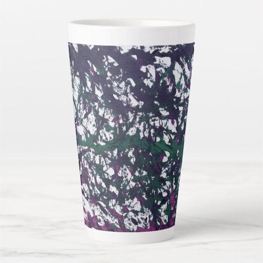 Purple, Green, Pink, Marble Artwork Latte Mok (Voorkant)