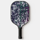 Purple, Green, Pink, Marble Artwork Pickleball Paddle (Voorkant)