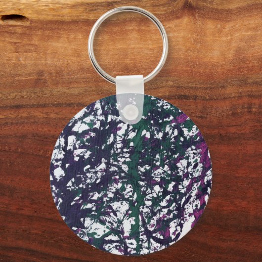Purple, Green, Pink, Marble Artwork Sleutelhanger (Achterkant)