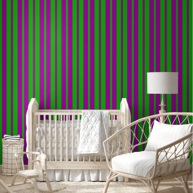 Purple Green Stylish Stripes Pattern Design  Behang (Creator heeft geüpload)