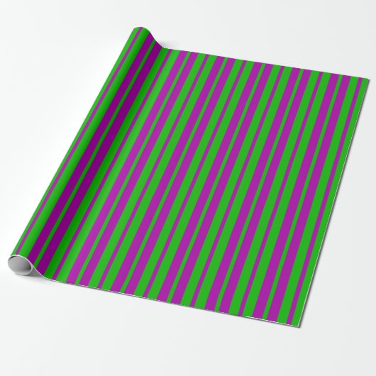 Purple Green Stylish Stripes Pattern Design  Cadeaupapier (Uitgerold)