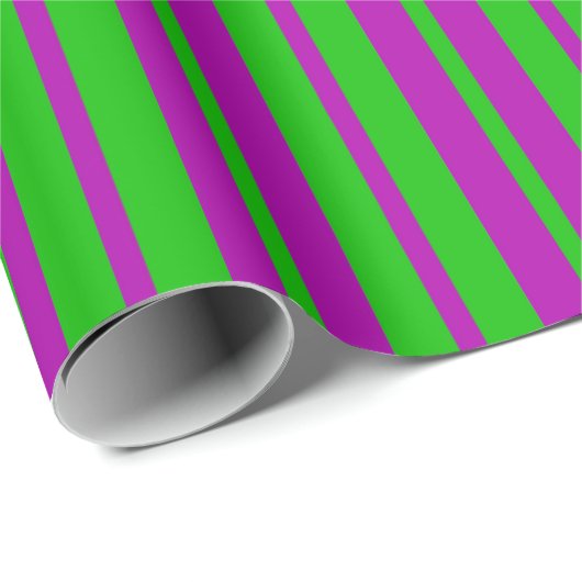 Purple Green Stylish Stripes Pattern Design  Cadeaupapier (Rol Hoek)