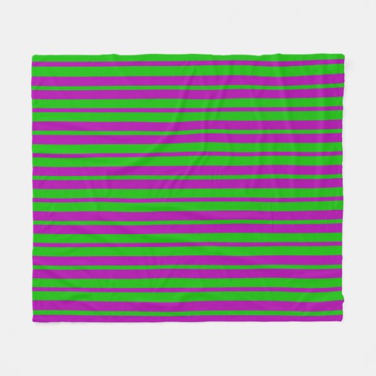 Purple Green Stylish Stripes Pattern Design  Fleece Deken (Voorkant (Horizontaal))