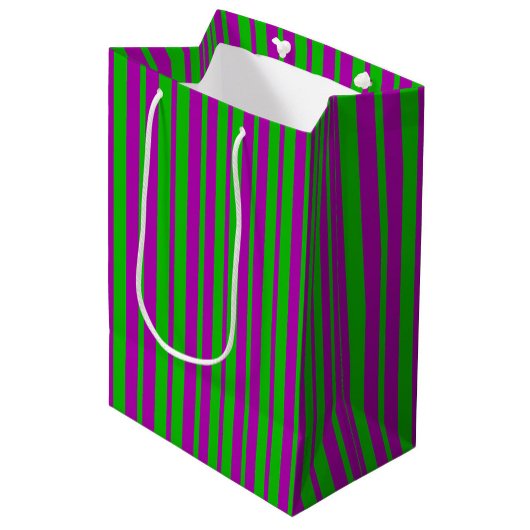 Purple Green Stylish Stripes Pattern Design  Medium Cadeauzakje