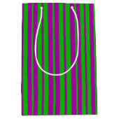 Purple Green Stylish Stripes Pattern Design  Medium Cadeauzakje (Voorkant)