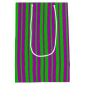 Purple Green Stylish Stripes Pattern Design  Medium Cadeauzakje (Achterkant)