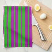 Purple Green Stylish Stripes Pattern Design Theedoek (Quarter Fold)