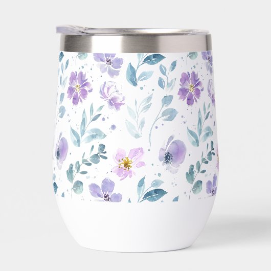 Purple Green Watercolor Wildflower (Rechts)