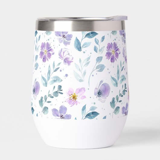 Purple Green Watercolor Wildflower (Links)