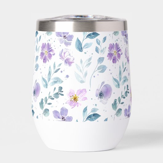 Purple Green Watercolor Wildflower (Voorkant)