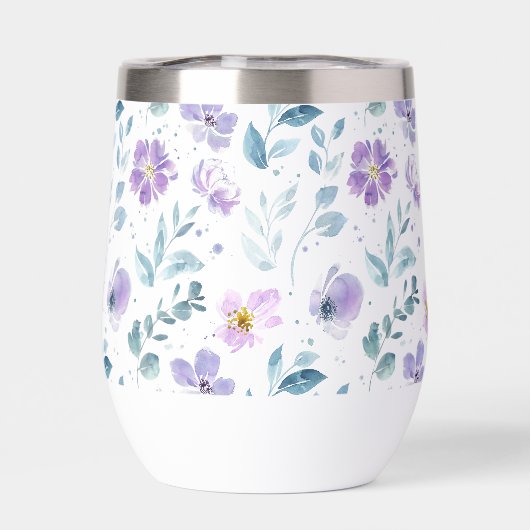 Purple Green Watercolor Wildflower (Achterkant)