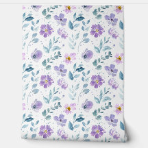 Purple Green Watercolor Wildflower